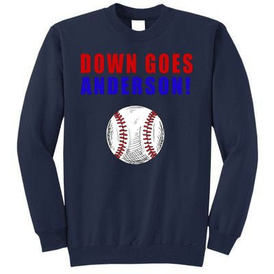 Down Goes Anderson Funny Cleveland Vs Chicago Fight Baseball Tall Sweatshirt