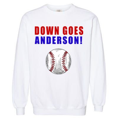 Down Goes Anderson Funny Cleveland Vs Chicago Fight Baseball Garment-Dyed Sweatshirt