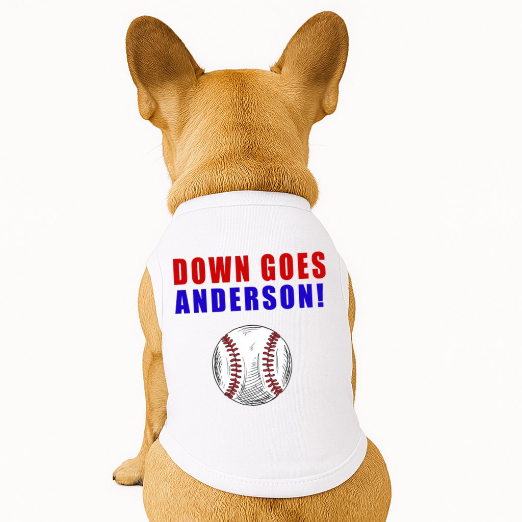 Down Goes Anderson Funny Cleveland Vs Chicago Fight Baseball Doggie Tank