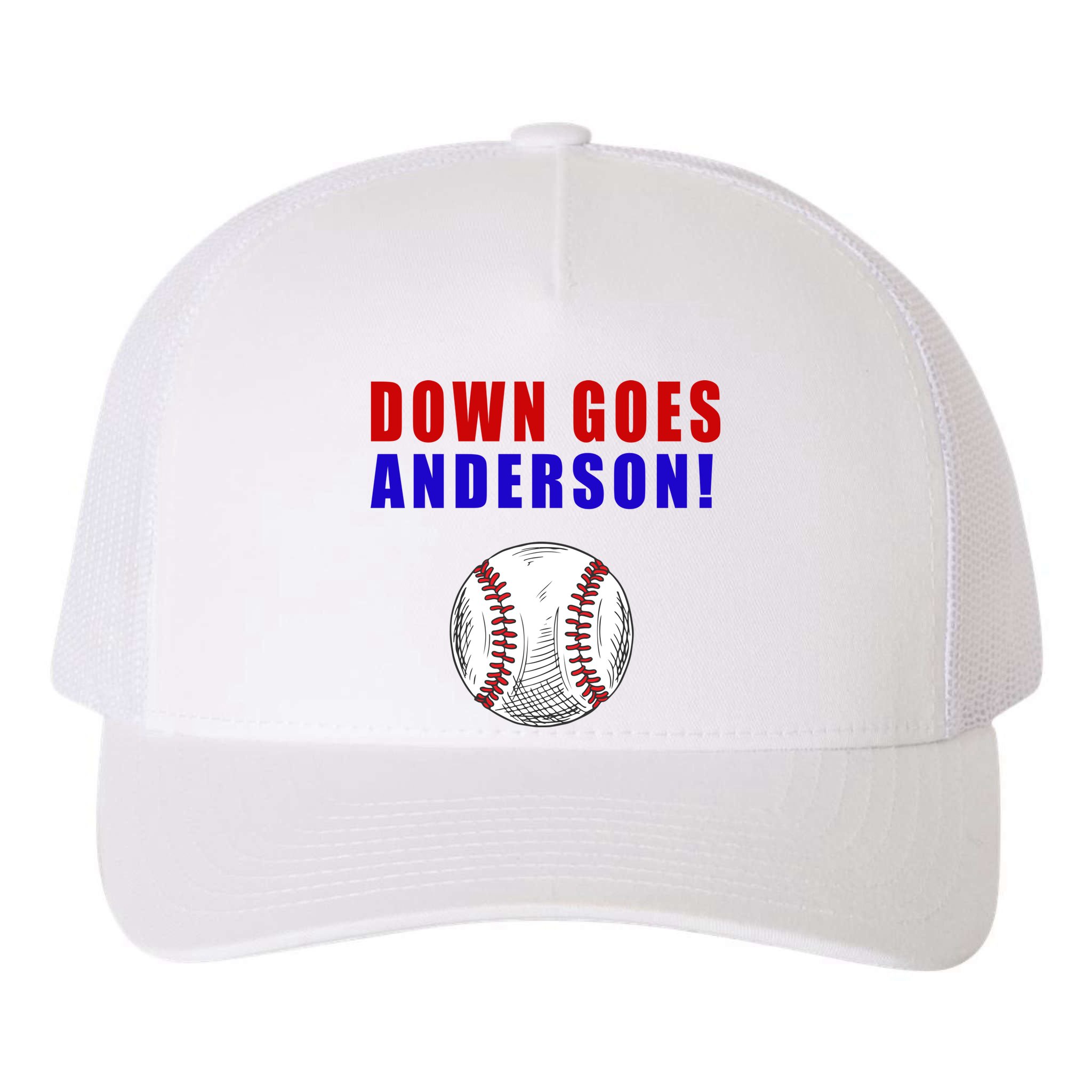 Down Goes Anderson Funny Cleveland Vs Chicago Fight Baseball Yupoong Adult 5-Panel Trucker Hat