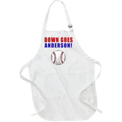 Down Goes Anderson Funny Cleveland Vs Chicago Fight Baseball Full-Length Apron With Pockets