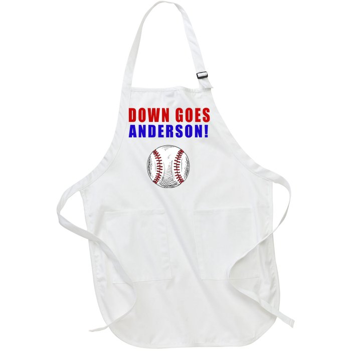 Down Goes Anderson Funny Cleveland Vs Chicago Fight Baseball Full-Length Apron With Pockets