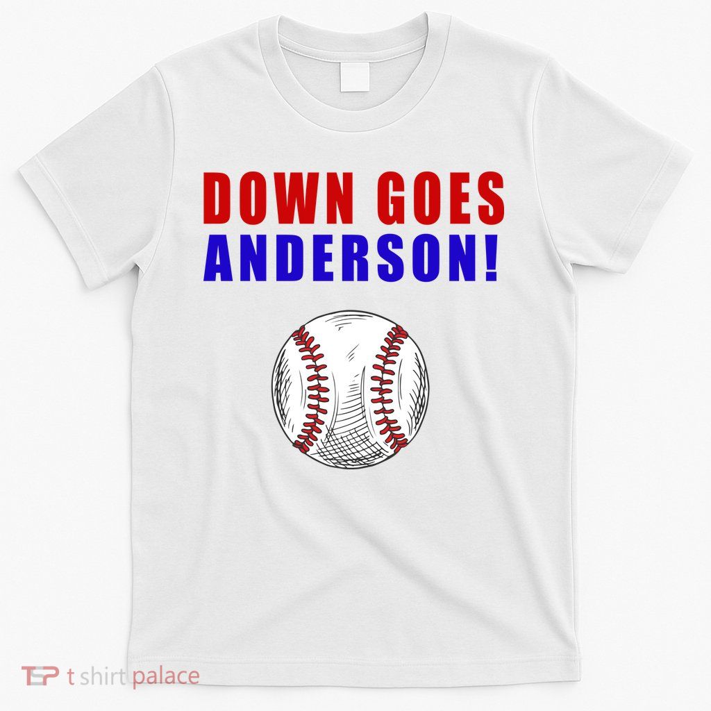 Down Goes Anderson Funny Cleveland Vs Chicago Fight Baseball T-Shirt