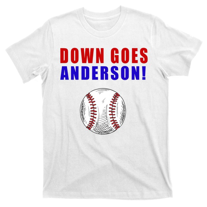 Down Goes Anderson Funny Cleveland Vs Chicago Fight Baseball T-Shirt