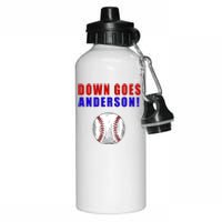 Down Goes Anderson Funny Cleveland Vs Chicago Fight Baseball Aluminum Water Bottle