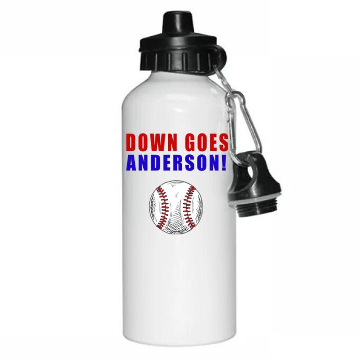 Down Goes Anderson Funny Cleveland Vs Chicago Fight Baseball Aluminum Water Bottle