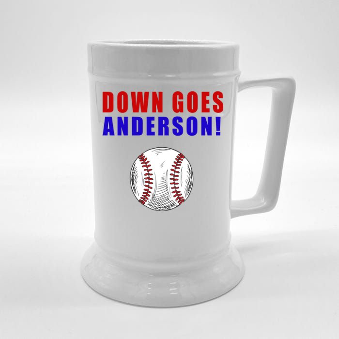 Down Goes Anderson Funny Cleveland Vs Chicago Fight Baseball Beer Stein