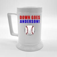 Down Goes Anderson Funny Cleveland Vs Chicago Fight Baseball Beer Stein