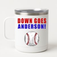 Down Goes Anderson Funny Cleveland Vs Chicago Fight Baseball 12 oz Stainless Steel Tumbler Cup