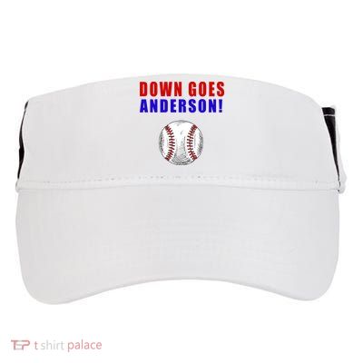 Down Goes Anderson Funny Cleveland Vs Chicago Fight Baseball Adult Drive Performance Visor