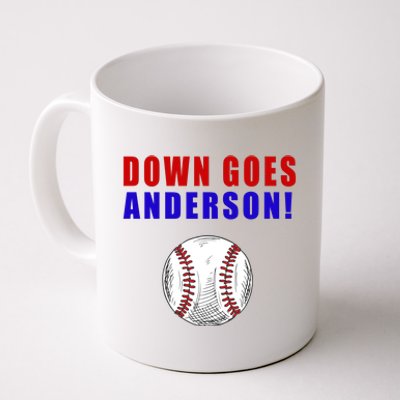 Down Goes Anderson Funny Cleveland Vs Chicago Fight Baseball Coffee Mug