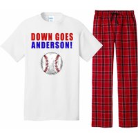 Down Goes Anderson Funny Cleveland Vs Chicago Fight Baseball Pajama Set