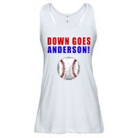 Down Goes Anderson Funny Cleveland Vs Chicago Fight Baseball Ladies Essential Flowy Tank