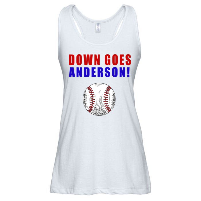 Down Goes Anderson Funny Cleveland Vs Chicago Fight Baseball Ladies Essential Flowy Tank