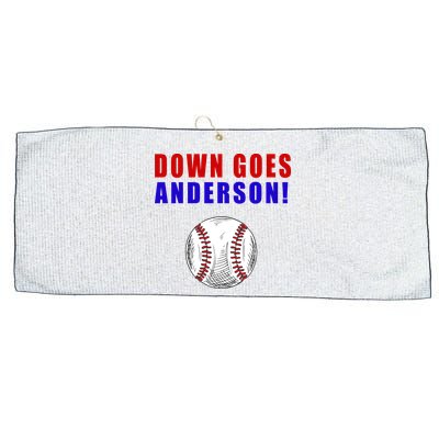 Down Goes Anderson Funny Cleveland Vs Chicago Fight Baseball Large Microfiber Waffle Golf Towel