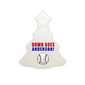 Down Goes Anderson Funny Cleveland Vs Chicago Fight Baseball Ceramic Tree Ornament