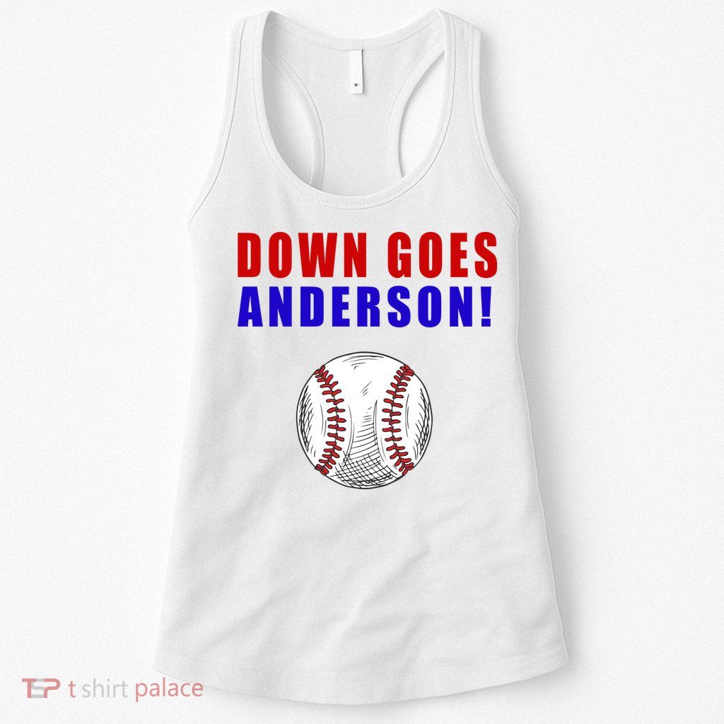 Down Goes Anderson Funny Cleveland Vs Chicago Fight Baseball Womens Tank Top