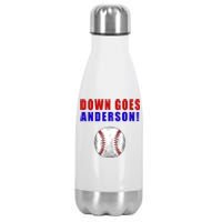 Down Goes Anderson Funny Cleveland Vs Chicago Fight Baseball Stainless Steel Insulated Water Bottle