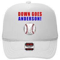 Down Goes Anderson Funny Cleveland Vs Chicago Fight Baseball Trucker Hat