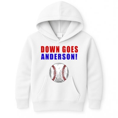 Down Goes Anderson Funny Cleveland Vs Chicago Fight Baseball Kids Hoodie