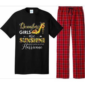 December Girls Are Sunshine Mixed With Hurricane Sunflower Funny Gift Pajama Set