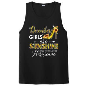 December Girls Are Sunshine Mixed With Hurricane Sunflower Funny Gift PosiCharge Competitor Tank