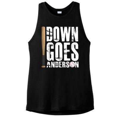 Down Goes Anderson Baseball Ladies PosiCharge Tri-Blend Wicking Tank