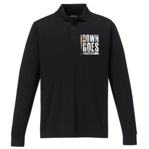 Down Goes Anderson Baseball Performance Long Sleeve Polo