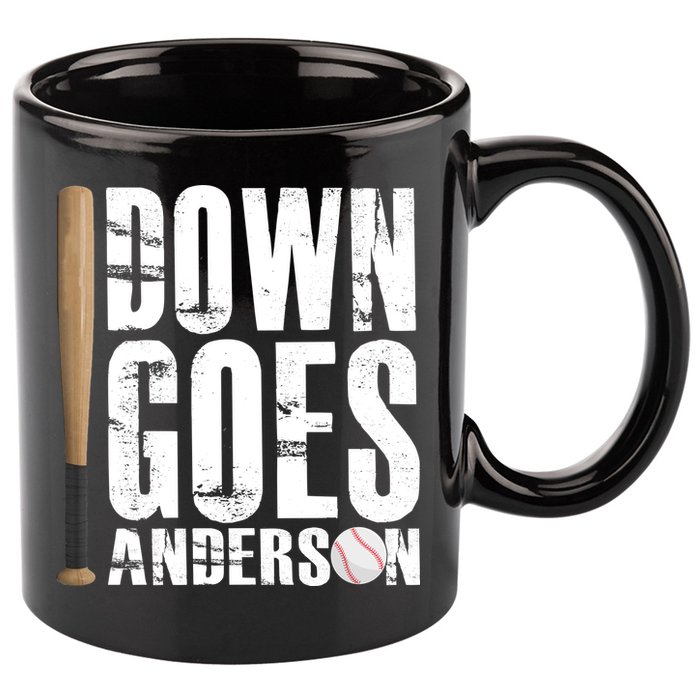 Down Goes Anderson Baseball 11oz C Handle Ceramic Mug