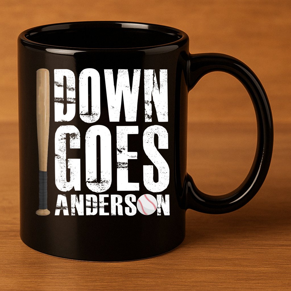 Down Goes Anderson Baseball 11oz C Handle Ceramic Mug