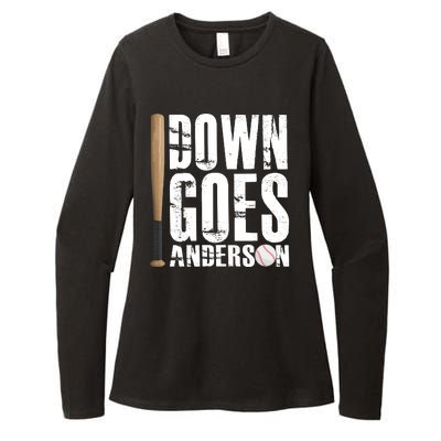 Down Goes Anderson Baseball Womens CVC Long Sleeve Shirt