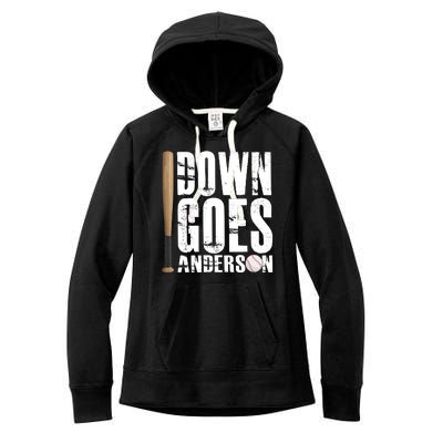 Down Goes Anderson Baseball Women's Fleece Hoodie