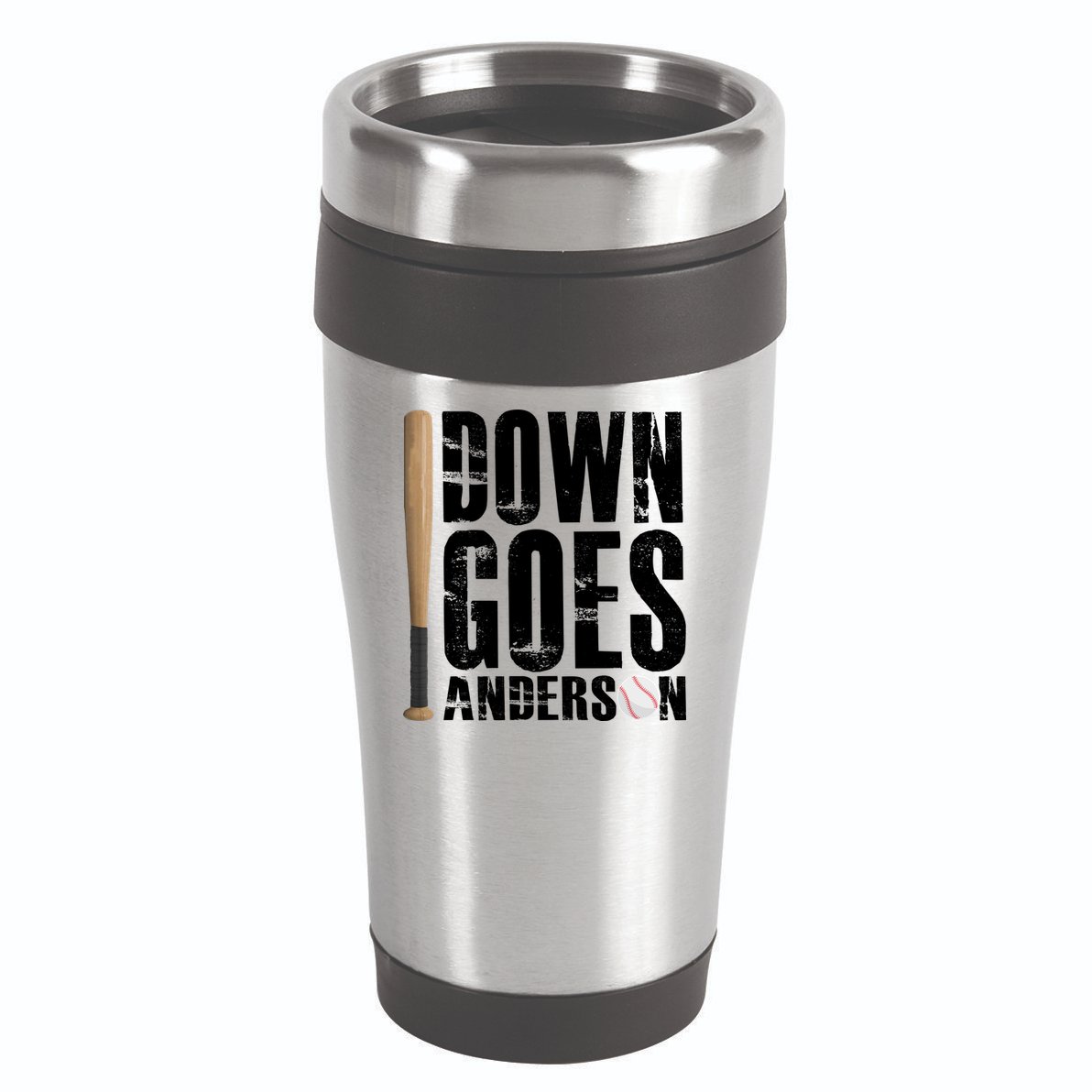Down Goes Anderson Baseball 16oz Travel Tumbler