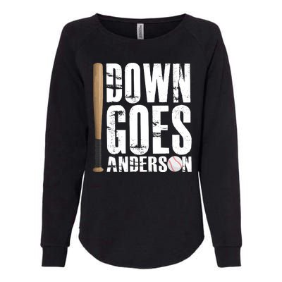 Down Goes Anderson Baseball Womens California Wash Sweatshirt