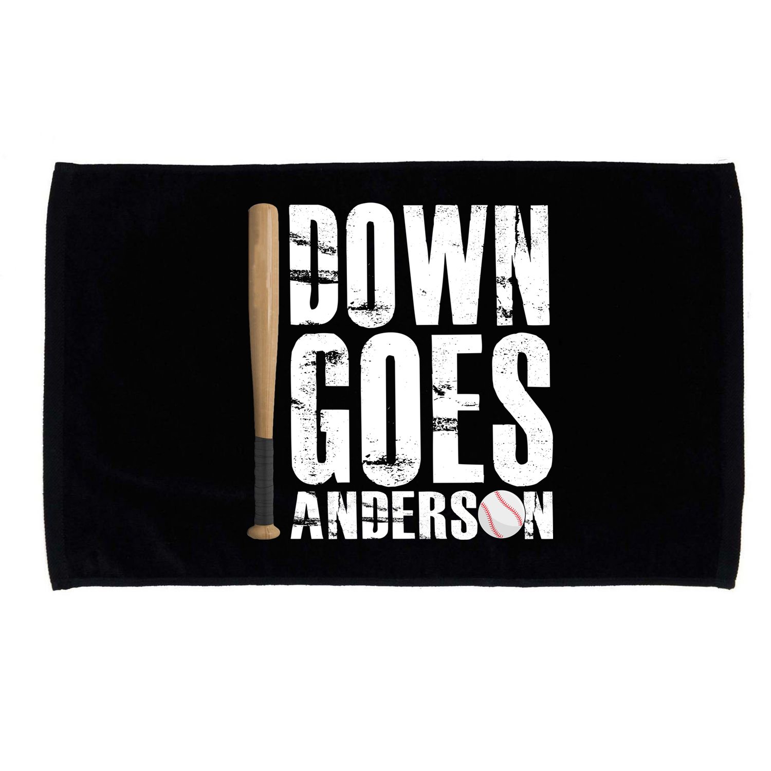 Down Goes Anderson Baseball Microfiber Hand Towel