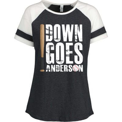 Down Goes Anderson Baseball Enza Ladies Jersey Colorblock Tee