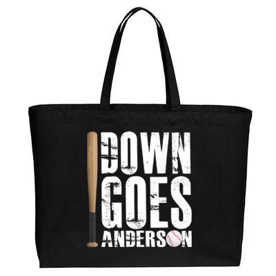 Down Goes Anderson Baseball Cotton Canvas Jumbo Tote