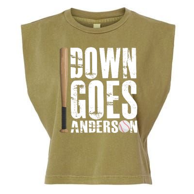 Down Goes Anderson Baseball Garment-Dyed Women's Muscle Tee