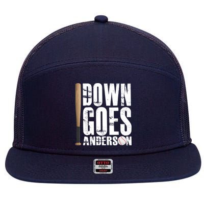 Down Goes Anderson Baseball 7 Panel Mesh Trucker Snapback Hat