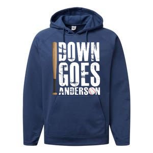 Down Goes Anderson Baseball Performance Fleece Hoodie