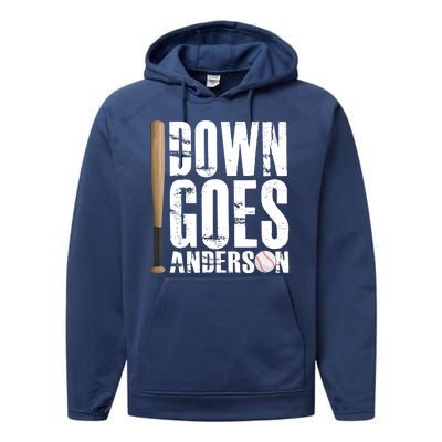 Down Goes Anderson Baseball Performance Fleece Hoodie