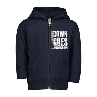 Down Goes Anderson Baseball Toddler Zip Fleece Hoodie