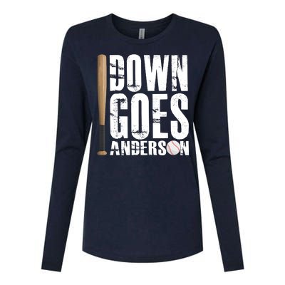 Down Goes Anderson Baseball Womens Cotton Relaxed Long Sleeve T-Shirt