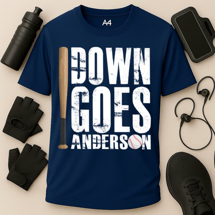 Down Goes Anderson Baseball Cooling Performance Crew T-Shirt