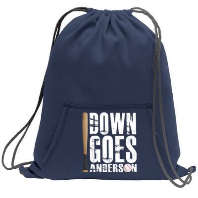 Down Goes Anderson Baseball Sweatshirt Cinch Pack Bag