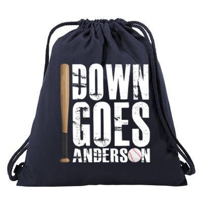 Down Goes Anderson Baseball Drawstring Bag