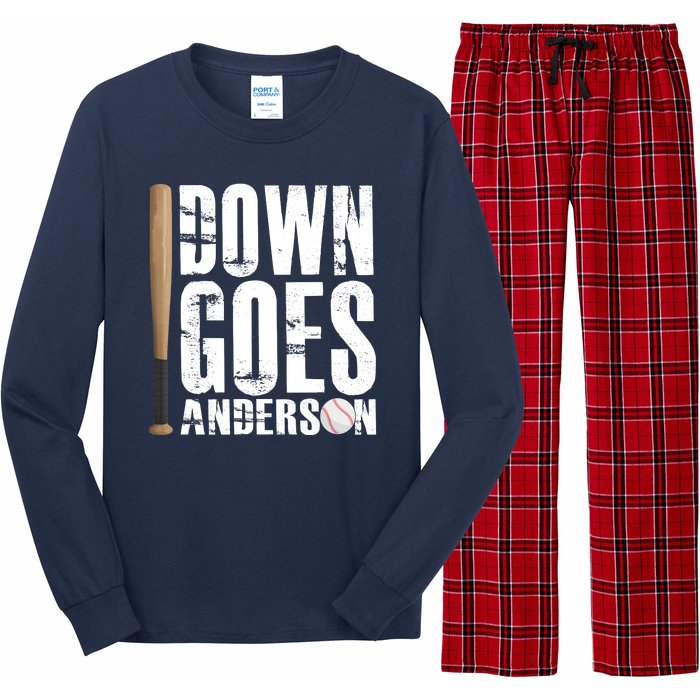 Down Goes Anderson Baseball Long Sleeve Pajama Set