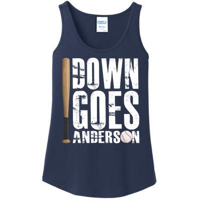 Down Goes Anderson Baseball Ladies Essential Tank