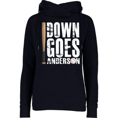 Down Goes Anderson Baseball Womens Funnel Neck Pullover Hood