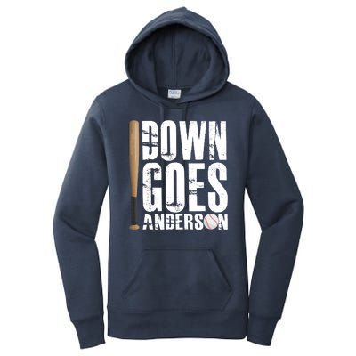 Down Goes Anderson Baseball Women's Pullover Hoodie